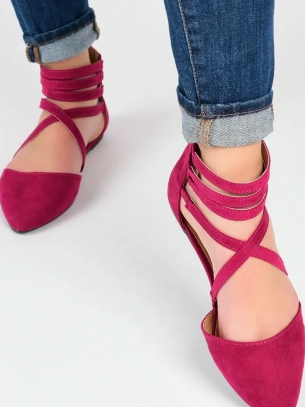 💋NWT💋 Journee Collection Marlee D’orsay Faux Suede Multi Strap Flats  Size 12
